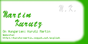 martin kurutz business card